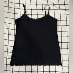 Black Lace Trim Cami Top XL
